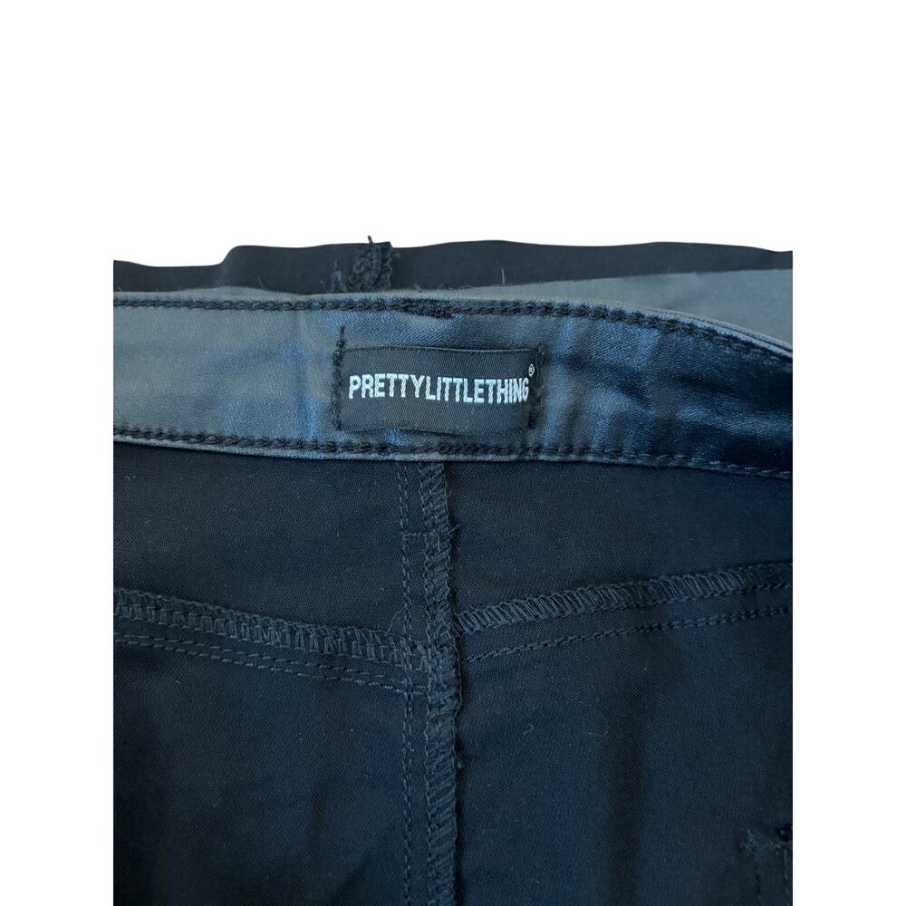 PrettyLittleThing Women's Black Coated Mini Skirt UK 20 EU 48 - Picture 6 of 7